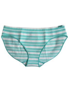 NWT PINK Victoria's Secret High Waist Rib Seamless Bikini- Teal Ice Stripe